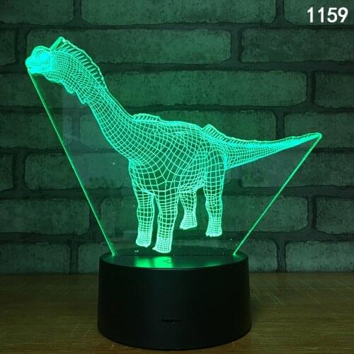 Dinosaur 3D LED Illusion Lamp 3D Optical Illusion Lights 7 color Multicolored USB Home Decoration Color Changeable Lamp For boys