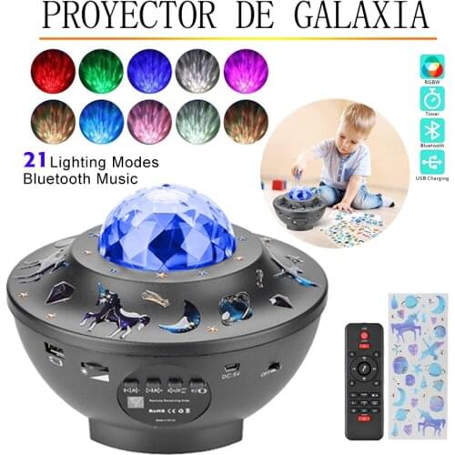 LED Starry Sky Galaxy Projector Night Lights Bluetooth Music Player Luminaria Kids Bedroom Decoration Projektor Gwiazd Regalos