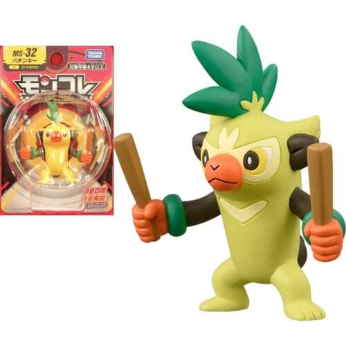 Takara Tomy Tomica Pokemon Pocket Monsters Moncolle MS-32 Thwackey 3-5cm Mini Resin Anime Figure Toys For Children Collectible