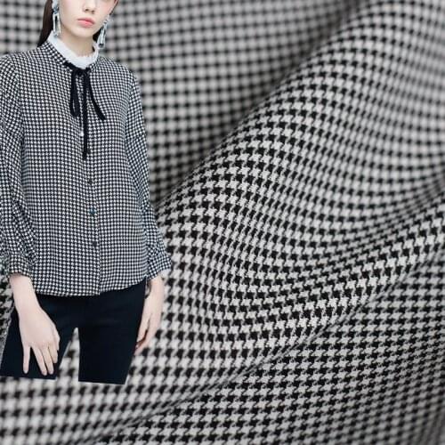 Red Raspberry Black White Houndstooth Soft Thin Linen Flax Fabrics Garment Materials Women Dress DIY Sewing Cloth Freeshipping