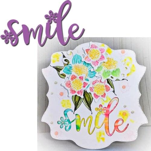 Smile Word Die Cuts For Cards Making Word dies scrapbooking metal cutting dies 2020