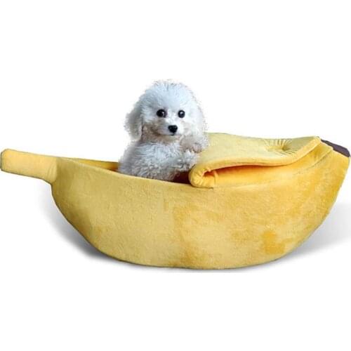 Funny Banana Cat Bed House Cute Cozy Cat Mat Beds Warm Durable Portable Pet Basket Kennel Dog Cushion Cat Supplies