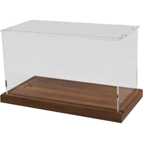 1:18 Model Car Acrylic Display Case with Wood Base Show Box for Collectible Figure Dolls