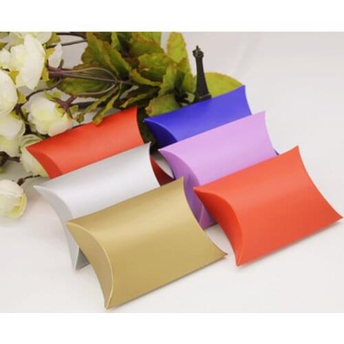 10pcs DIY Candy Boxes Bag Craft Paper Pillow Shape Wedding Favor Gift Box Valentines Present Party Supplies Eco-Friendly Kraft