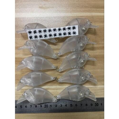 10pcs Unpainted Crankbaits Hardbaits Fishing Lure Bodies 3 1/8 Inch 1/2 OZ Blank lures S Cranks JS#364