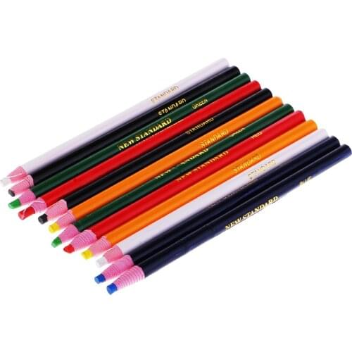 12 Pieces Peel Off Markers Chinagraph Grease Wax Pencil for Metal Glass Fabric Clothes Leather Shoes Wood Ceramics