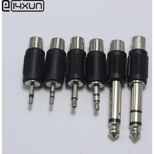 2pcs 2.5mm 3.5mm 6.35mm Mono Stereo Male Plug to RCA Female Socket Audio Adapter Connector For Laptop TV DVD Amplifier
