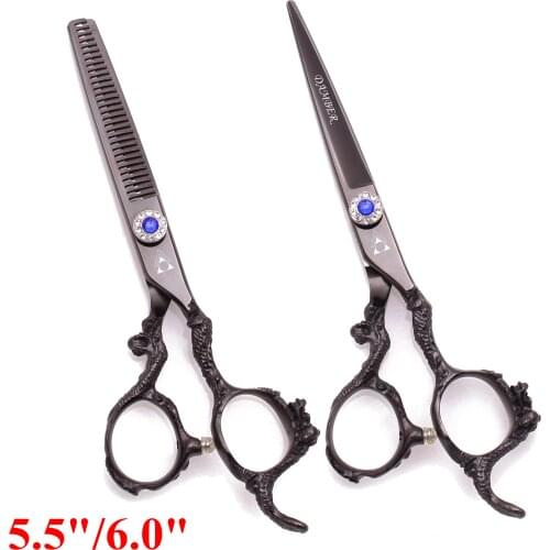 5.5 6 Hair Cutting Scissors 440C Professional Hairdressing Scissor Barber Thinning Hair Scissors Hair Shears Dragon Handle 9003