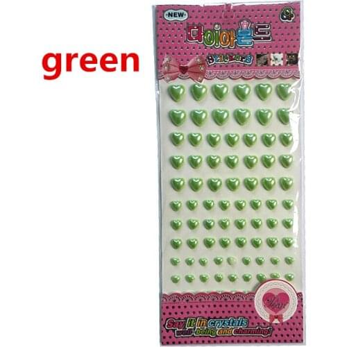 Childrens toy stickers Acrylic green pearl Heart Sticker Self Adhesive Reward stickers Wall Furniture Holiday decoration