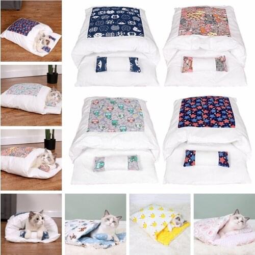 Breathable Cats Sleeping Bags Sofa Mat Safety Puppy Bed House Soft Puppy Bed Nest Winter Warm Kitten House for Home Pet Supplies