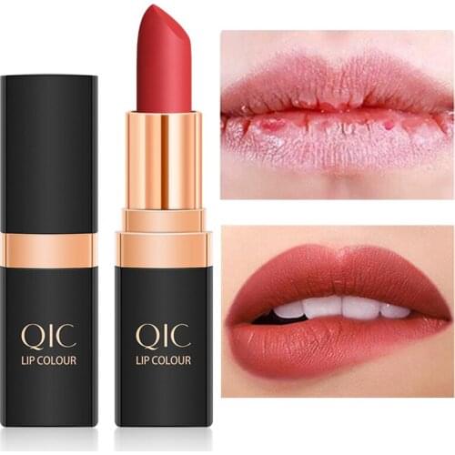 1Pcs Lipstick Matte Waterproof Long-Lasting Anti-Drying Brighten Repairing Whitening Nourishing Convenient 6 Colors Lip Makeup