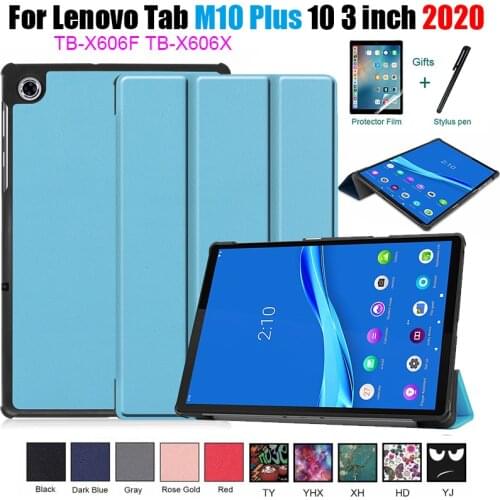 For Lenovo TAB M10 Plus 10.3 inch TB-X606F TB-X606X 2020 X606 X606F M10Plus Tablet Case Custer Fold Stand Bracket Leather Cover