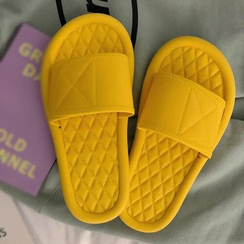 Summer Home Sandals And Slippers For Women Home Indoor Soft Bottom Bathroom Couple Stall Rhombus Slippers Plastic Shoes