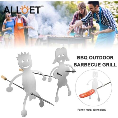 Boy Girl Woman Roaster Cooker Campfire Sticks Skewer Stainless Steel Campfire Barbecue Grill Bonfire Hot Dog Man Woman Skewers