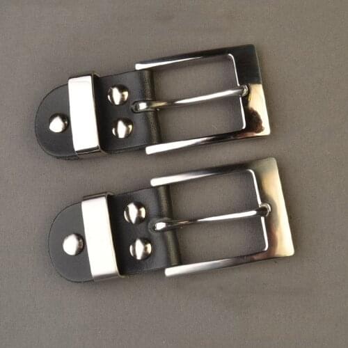 Meetee 35mm Mens Solid Stainless Steel Pin Belt Buckle Belts Head Leather Connection Loop DIY Jeans Buckles Accessories Crafts