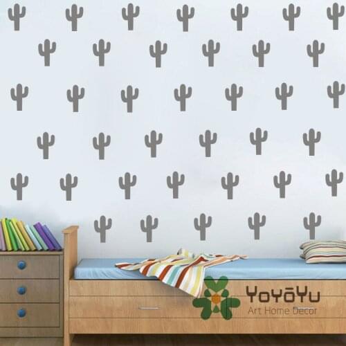 Fashion Cactus Pattern 40 PCS / Set Kids Room Lovely DIY Wall Sticker Nursery Bedroom Removable Art Mural Kids Wall Mural NY-116
