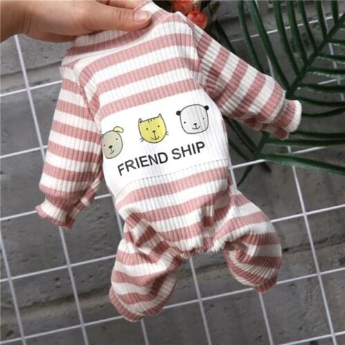 Soft Cotton Dog Cat Pajamas for Small Dogs Chihuahua Yorkshire Clothes Winter Warm Pet Dog Clothing Puppy Cat Jumpsuit Pajama