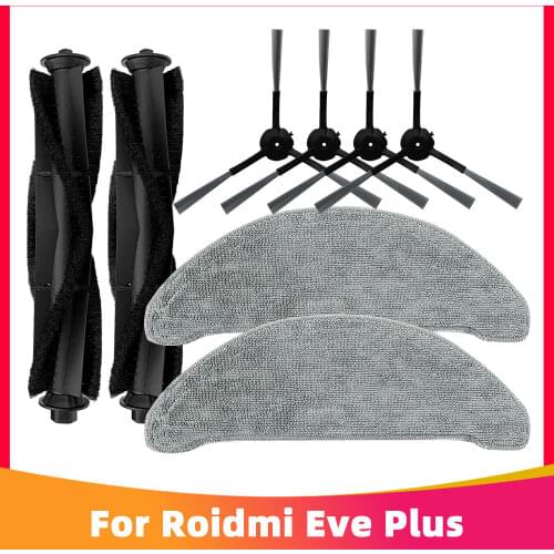 Mop Pad Rag Cloth Main Roller Side Spin Brush Replacement Parts for Xiaomi Roidmi Eve Plus Robotic Vacuum Cleaner SDJ01RM