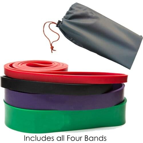 New Set of 4 Natural Latex Athletic Rubber Resistance Bands set Gym Expander Power Lifting Pull Up Strengthen Muscles