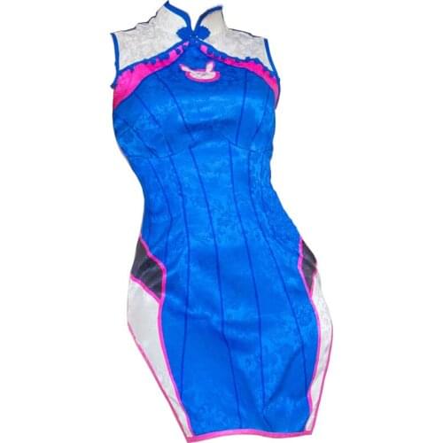 Overwatch Song Hana cheongsam COS clothing butt dva Xiaomei COSPLAY clothing female C blue