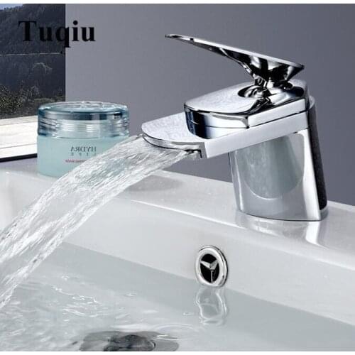 Wholesale and retail Bathroom Faucet hot and cold Brass Basin Faucet Waterfall Sink Faucet Single Handle water tap