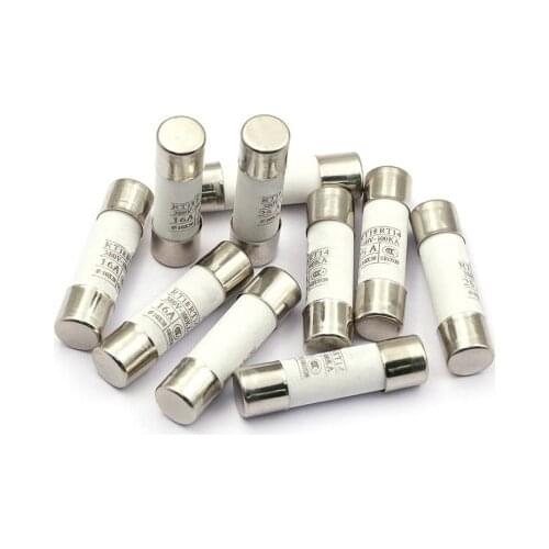 20pcs/lot R015 Fuse ro15 ceramic fuse tube 10x38 RT18 0.5A 1A 2A 3A 5A 6A 10A 32A 10mm*38mm Electrical Equipment Supplies