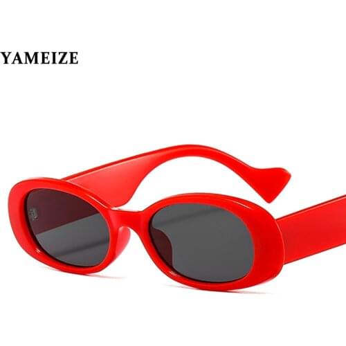 YAMEIZE Vintage Oval Sunglasses Women Brand Designer Small Frame Sun Glasses Men Punk Cat Eye Eyeglasses Gafas De Sol Mujer