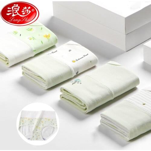 Plus Size M-5XL 4Pcs/set High Waist Panties Women Cotton Underwear Girls Fashion Print Seamless Briefs Female Comfort Lingerie