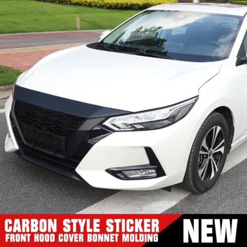 Carbon style Car Hood Cover Stickers Auto Engine Bonnet Decal Accessories For Nissan Sentra 2020 2021