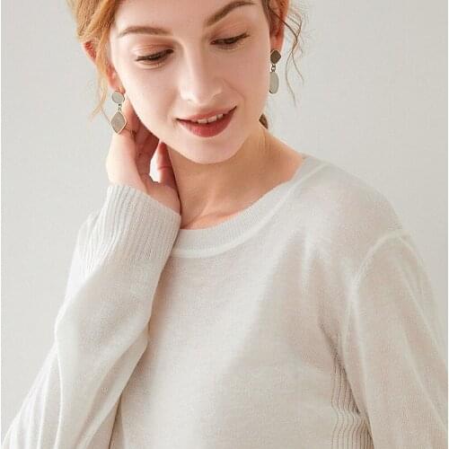 Spring and Autumn Korean Round Neck Worsted Sweater Womens Pullover Short Loose Wild Bottoming Shirt Thin Knitted Sweater