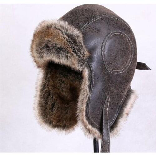 High Quality Imitation leather Waterproof keep warm Thermal Caps Hunting ski Protective ear hat