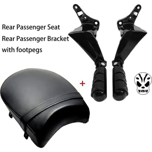 Rear Gloss Black Passenger Seat&Bracket Rudyness Footpegs For 2002-2011 2012 2013 Victory Boardwalk Judge Vegas Highball Models