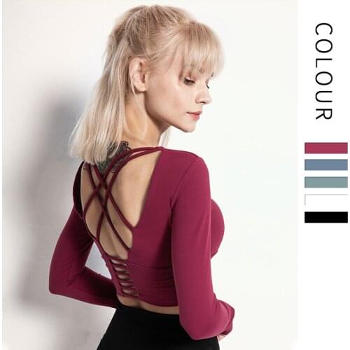 Women yoga shirt elastic quickly dry long sleeve padded sweatshirt jogger exercise workout running gym casual shirt sportswear