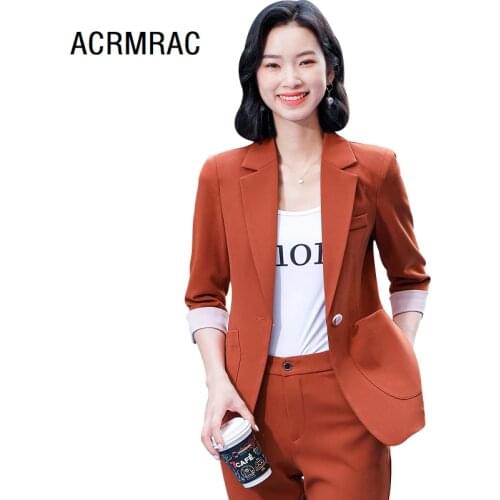 Women suits summer Half sleeve blazers pants Office Lady Formal Work clothes women pants suits woman set suits 6161