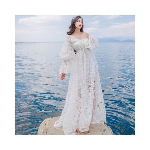 100%real white hollow embroidery long dress gown Medieval dress queen Renaissance Gown vintage Victoria dress Bellel