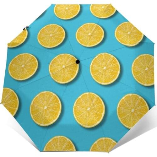 Sunny Umbrella Lemon Slices Automatic folding portable men women umbrella Sunscreen rain Windproof beach parasol