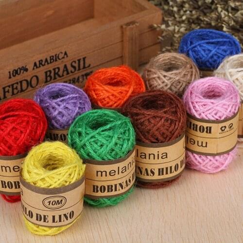 10 Meter/roll of Colored Weave Hemp Rope DIY Handmade Materials Photo Wall Decoration Gift Box Bundle Decor Three Strands Twine