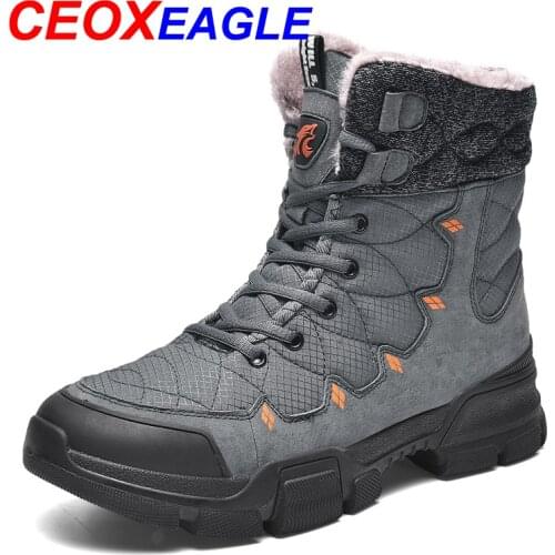 2020 men winter boots warm plush snow boots men water resistance working boots wear resisting men shoes keep warm winter boots