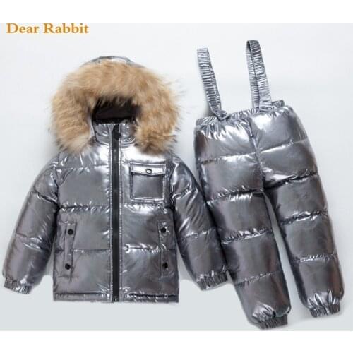2020 Russia kids Winter children clothing sets girls clothes for new years Eve boys parka real fur jackets coat down snow wear