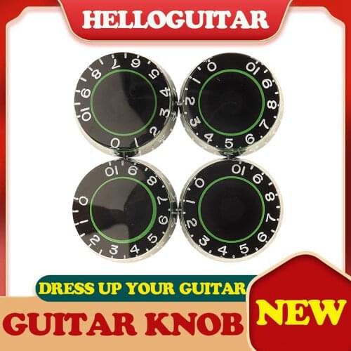 4 Pcs Electric Guitar Knobs Red/Green Guitar Speed Control Volume Tone Knobs Potentiometer Knob for LP SG TL ST Style Guitar