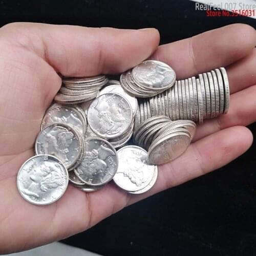 76pcs USA Coin Replica 1916-1945 Mercury Dime Coins Different Years 2.5g coins