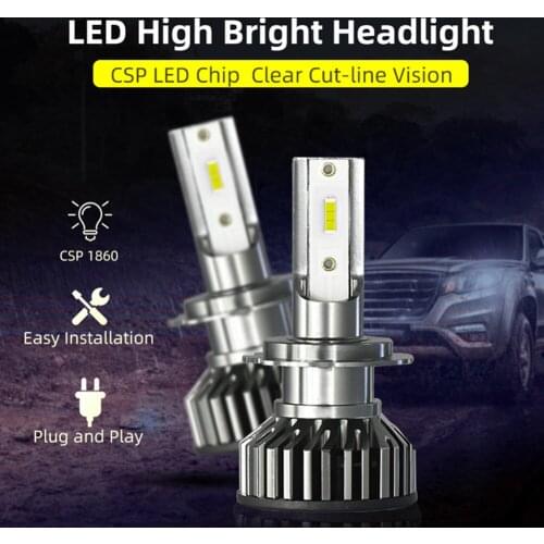 1 Pair H4 H7 H1 H11 9005 Car Headlight Bulbs 25W Waterproof 12000LM Fog Lights CSP LED White light Headlamp Kits Car Accessories