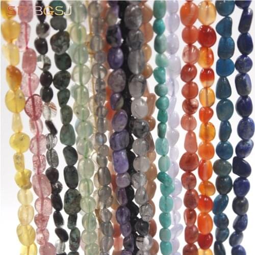Free Shipping SR 7-8mm Natural Kinds of Gemstone Stone Potato Shape Jewelry Making DIY Jade Agate Beads Strand 15"