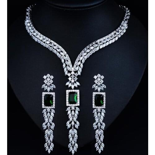 HIBRIDE Latest Design Indian Jewelry Women Bridal Jewelry Sets With Necklace Earrings Set Women Dress Party Accessories N-1054
