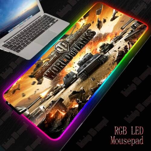 XGZ World of Tanks Gaming RGB Mouse Pad Gamer Computer Mousepad Backlit Mause Large for Desk Keyboard LED Mice Mat