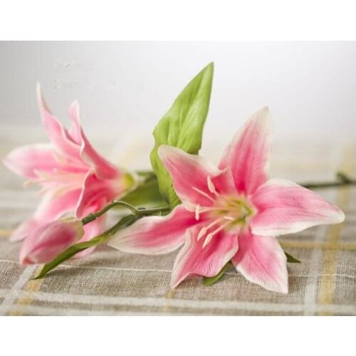 Artificial Flowers New style arrival lily perfume artificial flower silk flower dining table flowers
