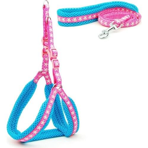 Pet Dog Starfish Printing Harness and Leash Set Summer Chihuahua Fashion Harness for Small Dog Adjustable Puppy Dog Accessory