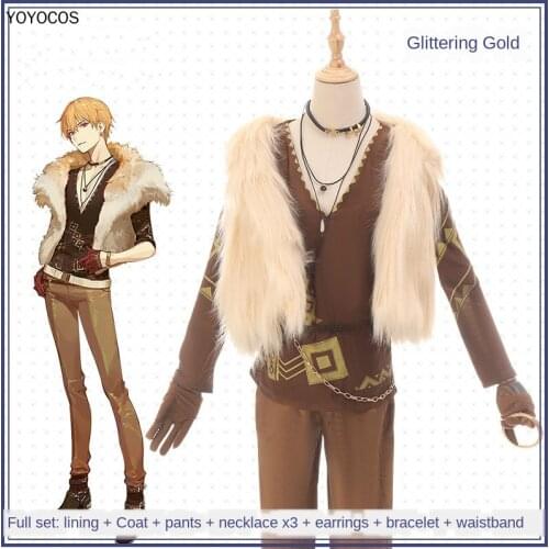 YOYOCOS FGO Fate/stay Night Gilgamesh Cosplay Costume Moon Boyfriend Glistening Uniform Mens Fancy Suit Halloween Carnival