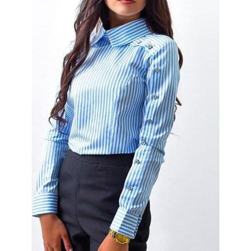 2021 Fashion Women Blouse Female White Shirt Blouse Overalls Office OL Shirt Casual Long-sleeve Slim Womens Shirt