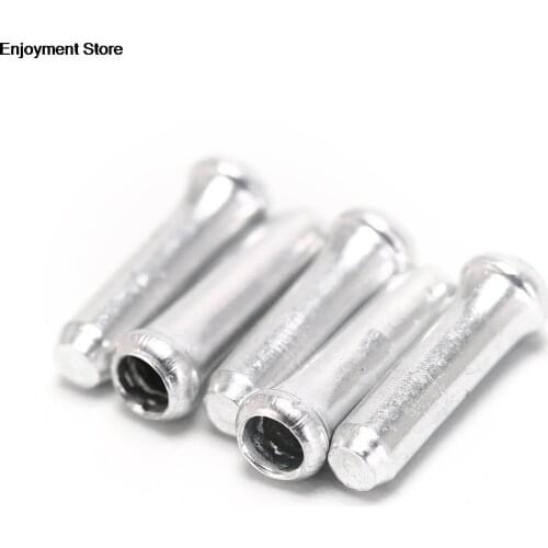 100pcs Bicycle MTB Bike Shifter Brake Cable Tips Caps End Crimp Silver Wire End Cap Fits for Brake Shift Derailleur Inner Cable